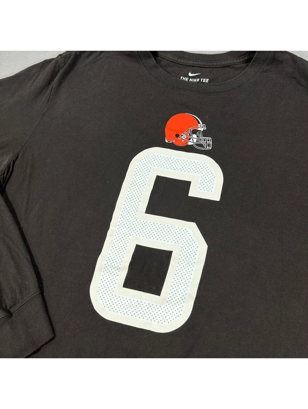 Nike Cleveland Browns Baker Mayfield #6 T Shirt Men’s Large Brown NFL